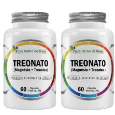 Imagem de Kit 2X Treonato ( Magnésio + Treonina) 600Mg 60 Cápsulas - Flora Nativa