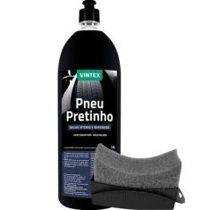 Imagem de Kit Pneu Pretinho Brilho Molhado Protetor de Pneu + Aplicador de Preti