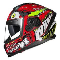 Imagem de Capacete Race Tech LançamentoVolt Croc Vermelho Com Oculos interno FUm