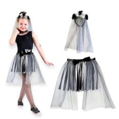 Imagem de Fantasia Infantil Halloween Saia Tiara Crianças Festa Para Eventos Tem