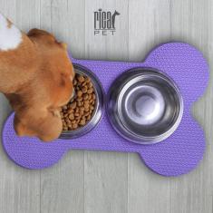 Imagem de Tapete Pet Tigela 50x30cm Roxo Cães Gatos