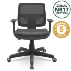 Imagem de Cadeira para Escritório Diretor Ergonômica Giratória Executiva Brizza NR17 Plaxmetal Preto