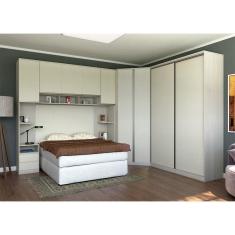 Imagem de Guarda Roupa Canto 9 Portas E 10 Gavetas Crema Com Kashmir