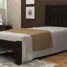 Imagem de Cama de Solteiro Mônaco de Madeira Angelim Tabaco