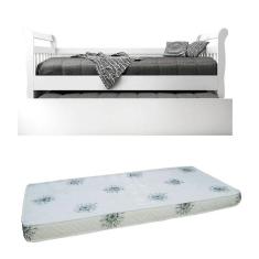 Imagem de Bicama Babá Júlia Branco Brilho com 2 Colchões - Carolina