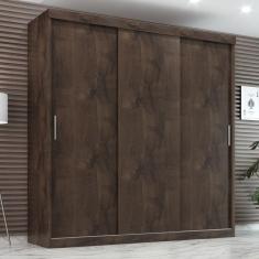 Imagem de Guarda Roupa Casal Paris 3 Pts Corre 2gav Chocolate Chocolate