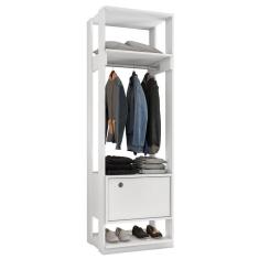Imagem de Módulo Guarda Roupa Closet 58cm Com 1 Porta Titan Branco