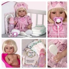 Imagem de Bebê Reborn 100% Silicone Boneca Que Pode Banho + Acessorios - Cegonha