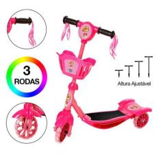 Imagem de Brinquedo Infantil Patinete Scooter 3 Rodas Com Cesta Luz E - Toys 2U