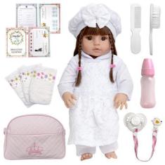 Imagem de Boneca Bebê Reborn 100% Silicone + 14 Itens Bolsa Lançamento - Cegonha