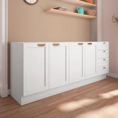 Imagem de Cozinha Modulada 2 Peças Sem Tampo 2 Balcões Arizona Cabecasa Madeiramadeira Branco