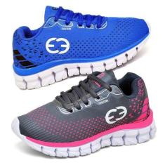 Imagem de Kit 2 Tênis Infantil Feminino Evoltenn Impacto Cinza/Azul, Cinza, Azul