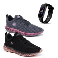 Imagem de Combo 2 Pares de Tênis para Desafios Diários + Relógio Digital-Unissex
