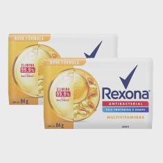 Imagem de Kit 2 Sabonete em Barra Rexona Antibacterial Multivitaminas 84g