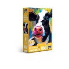 Imagem de Quebra-cabeça 500 Peças Retratos Animais Vaca nano