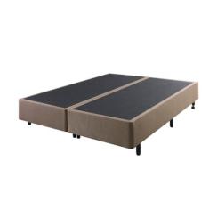 Imagem de Cama Box Queen Size 158x198 Linho Marrom com Colchão Adapto Molas Ensacadas Ecoflex