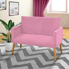 Imagem de Sofá 2 Lugares Namoradeira Nina Suede Rosa