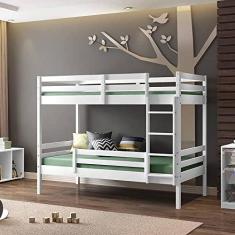 Imagem de Beliche Teen Play com Grade de Proteção Madeira Maciça Branco - Casatema