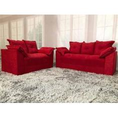 Imagem de Sofá 2 E 3 Lugares Vermelho 608 Paris - Alpoim