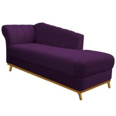 Imagem de Recamier Vanessa 185cm Lado Direito Suede Roxo - Amarena Móveis