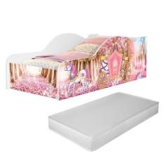 Imagem de Cama Infantil Princesa Carruagem Com Colchão Menino Menina Casinha Gra