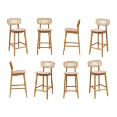 Imagem de Kit 08 Banquetas Liz Cabecasa Madeiramadeira Cinza