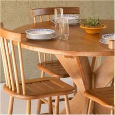 Imagem de Conjunto Mesa Jantar Redonda 1,20m 4 Cadeiras Country