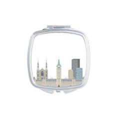 Imagem de Espelho portátil compacto de bolso para maquiagem dupla face do Canadá Landmark and City Church