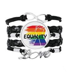 Imagem de OFFbb-USA Pulseira Power Differentiation Identity Rainbow Igualdade Acessório Amor Pulseira de Couro Trançado Corda Presente