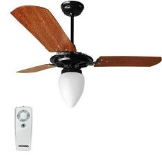 Imagem de Ventilador De Teto Com Controle Remoto Rico 150W E 180W Preto Pás Mogn