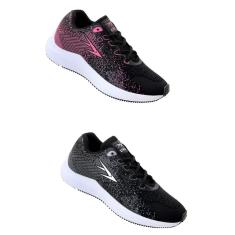 Imagem de Kit 2 Tênis Esportivo Feminino Cadarço Academia Fitness-Feminino