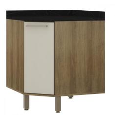 Imagem de Balcão Canto Diagonal Com Tampo 1 Porta Luciane Isis - Avela/Mocca