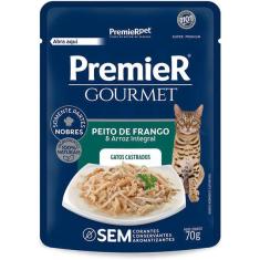 Imagem de Ração Úmida Premier Gourmet Peito de Frango e Arroz Integral para Gatos Castrados - 70 g