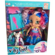 Imagem de Boneca My Best Pintura Unicornio Arco-Iris Bee Toys