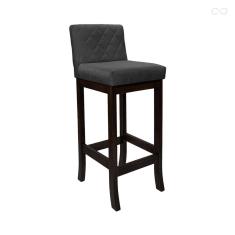 Imagem de Banqueta Média para Bancada Tóquio Madeira Maciça Matelassê Suede Cinza ccs