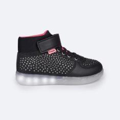 Imagem de Tênis de Led Cano Médio Pampili Sneaker Luz Preto 670.043-Feminino