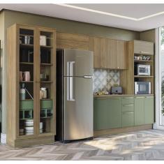 Imagem de Armário de Cozinha Modulada Completa Reta 6 peças 3,50m 239 Botanic Ka