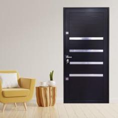 Imagem de Porta Lambril com Maçaneta 2 Fechaduras Tetras com Friso Linha Roma 210x90 Lado Direito