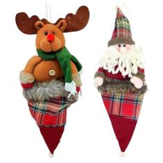 Imagem de Kit 4 Enfeites Árvore Natal Papai Noel Rena Decoração Natal