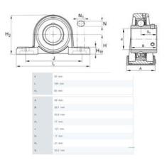 Imagem de Kit 2 Mancal Pedestal P206 Com Rolamento 30Mm Com Eixo 80Cm