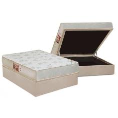 Imagem de Conjunto Box Baú Casal: Colchão Espuma Castor D33 Sleep Max Relax + Base CRC Suede Clean(138x188)