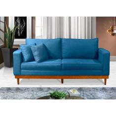 Imagem de Sofá Living ESTILO ESTOFADOS - Orion 2,10m com Molas Bonnel Linho “Azul”