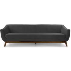 Imagem de Sofá 3 Lugares Athenas, Cinza Base Madeira Larbelle Moveis - Larbelle