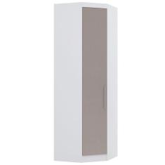 Imagem de Guarda Roupa De Canto Diagonal Modulado 70cm 1 Porta Alpes Luciane Móveis Branco Pf Com Cinammon Pf