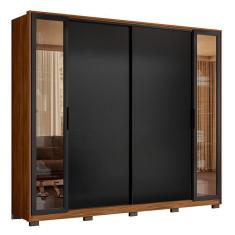Imagem de Guarda Roupa Casal Laredo 4 Portas Flex com Vidro Reflecta e Pés - Demartêz