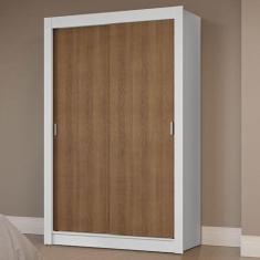 Imagem de Guarda-roupa Solteiro 2 Portas de Correr Branco/rustic Milano Madesa