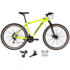 Imagem de Bicicleta Aro 29 Absolute Nero 4 Câmbios Shimano 24v Garfo Suspensão Pneu Faixa Bege Amarelo 21