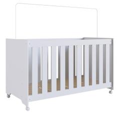 Imagem de Berço com Rodízios e Colchão Branco Completa Móveis