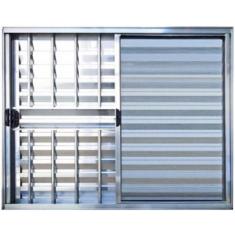 Imagem de Janela Veneziana 3 Folhas Alumínio Brilhante 1.00 x 0.80 Modular com G