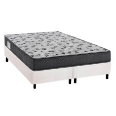 Imagem de Cama Box Queen: Colchão Espuma Ortobom D33/EP Anatômico Fort Tech iso 100 + Base crc Courano White(158x198)